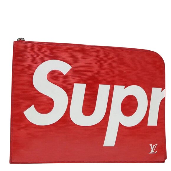 LOUIS VUITTON Epi Supreme Pochette Jules GM Bag Red White M67722 LV Auth 87752 - Picture 1 of 16